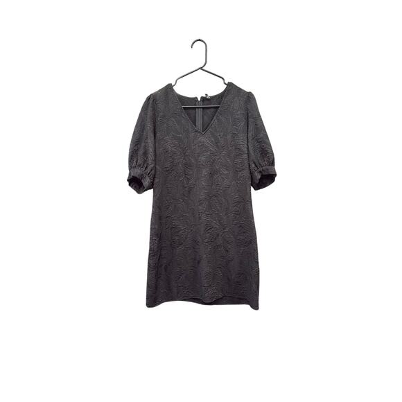 Black Textured Patterned Dress - Picture 1 of 4